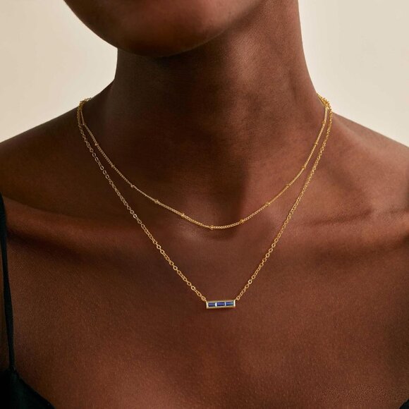 Personalized 14K Gold Plated Birthstone Necklaces - Meaningful Jewelry Set - Picture 3 of 7